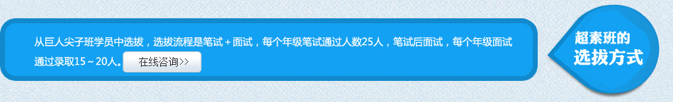 �Ӿ��˼��Ӱ�ѧԱ��ѡ�Σ�ѡ�������Ǳ��ԣ����ԣ�ÿ���꼶����ͨ������25�ˣ����Ժ����ԣ�ÿ���꼶����ͨ��¼ȡ15��20�ˡ�