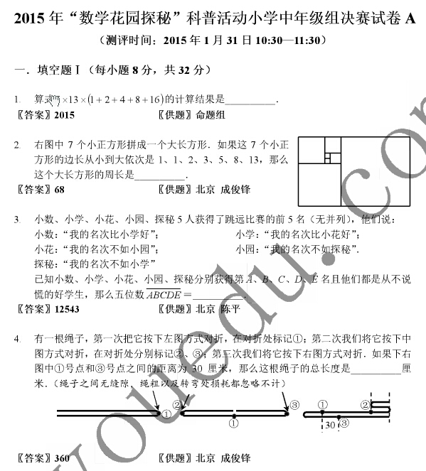 2015�ꡰ��ѧ��԰̽�ء�С����������⼰��